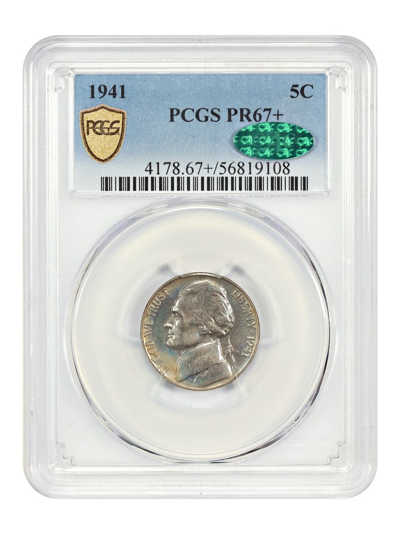 1941 Proof Jefferson Nickel 5C PCGS CAC PR67 Plus (1 of 6)