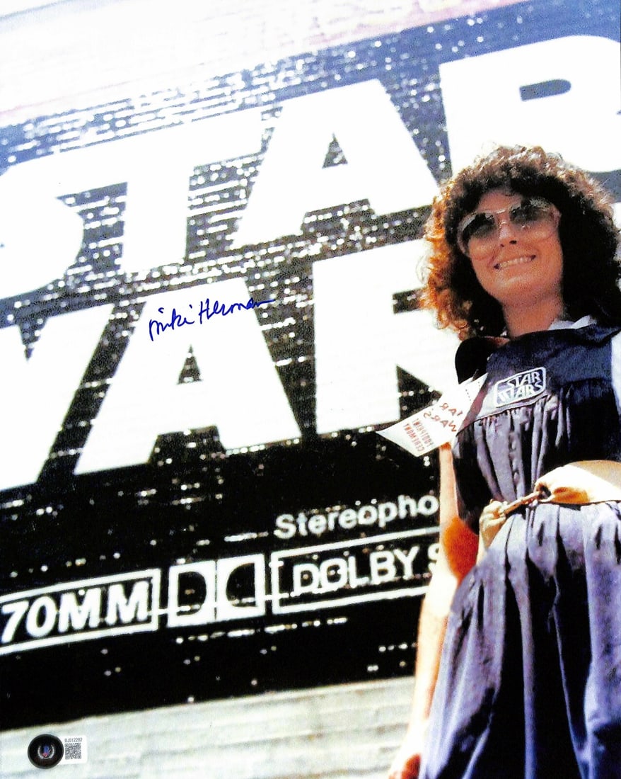 Miki Herman Autographed 11x14 Star Wars Photo with Beckett Authentication: Miki Herman Autographed 11x14 Star Wars Photo with Beckett Authentication This 11x14 photograph is autographed by Miki Herman, who served as a production assistant on the original three Star Wars film