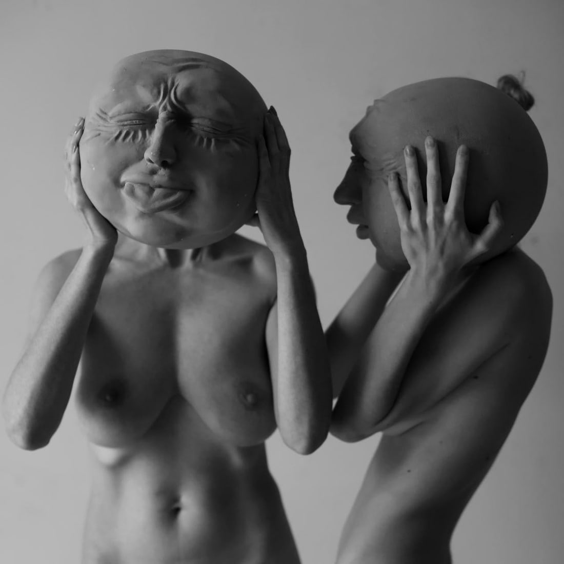 Faces 4 Black and White Photography by Olha Stepanian Edition 1 of 15 24x24: Faces 4 Black and White Photography by Olha Stepanian Edition 1 of 15 24x24 "Faces 4" is a striking black and white photographic artwork by Olha Stepanian, showcasing a contemporary style. This piece,