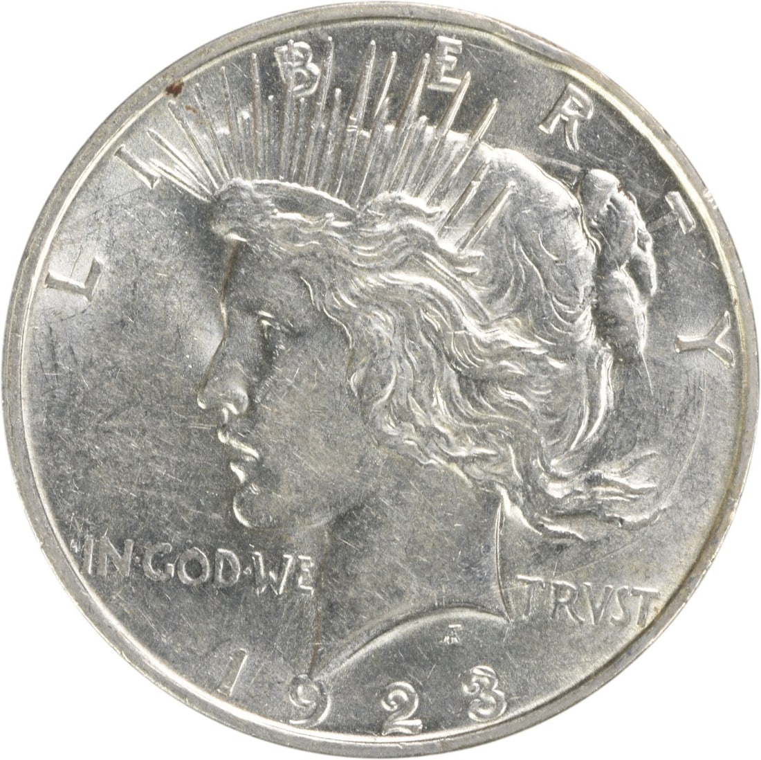 1923-D Peace Silver Dollar AU Uncertified 90% Silver Coin: 1923-D Peace Silver Dollar AU Uncertified 90% Silver Coin This 1923-D Peace Silver Dollar showcases a stunning design by Anthony de Francisci, reflecting the artistry of early 20th-century coinage. Wi
