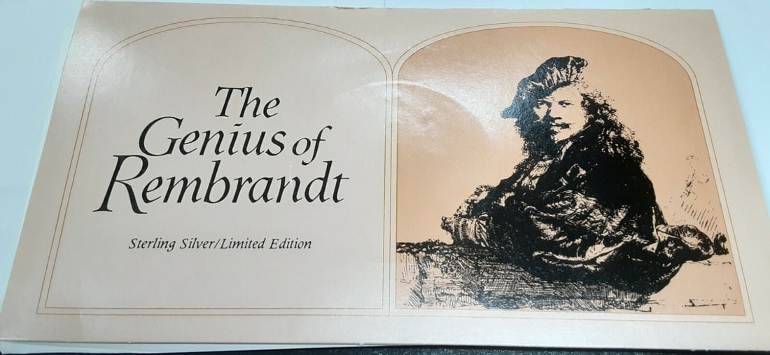 Sterling Silver Rembrandt The Visitation Medal by Franklin Mint in Card: Sterling Silver Rembrandt The Visitation Medal by Franklin Mint in Card This Franklin Mint silver medal features Rembrandt's The Visitation and is part of The Genius of Rembrandt Proof Silver Medal Se