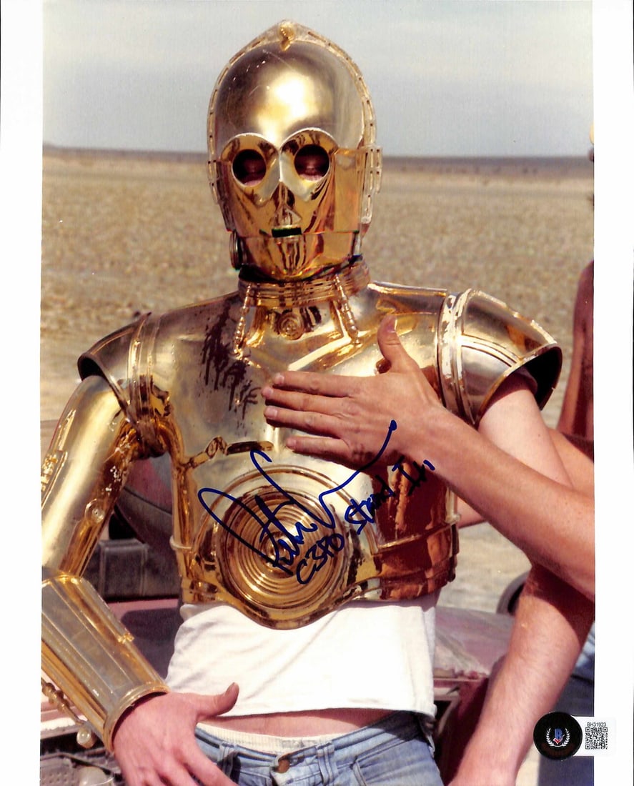 Signed 8x10 Star Wars Photo Peter Kuran as C-3PO Stand-In Beckett Authenticated: Signed 8x10 Star Wars Photo Peter Kuran as C-3PO Stand-In Beckett Authenticated This is an original 8x10 photograph signed by Peter Kuran, the ILM animator and C-3PO stand-in for Star Wars: A New Hope