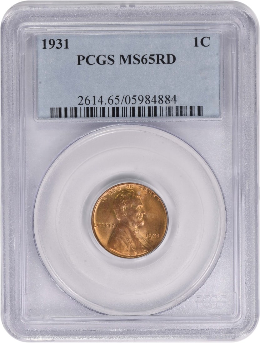 1931 Lincoln Wheat Cent MS65 Red PCGS Certified Uncirculated (1 of 2)