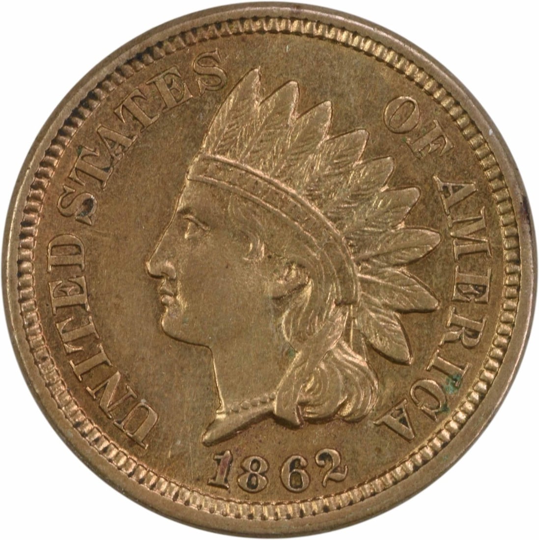 1862 Indian Head Cent Choice BU Uncertified Copper Coin (1 of 2)
