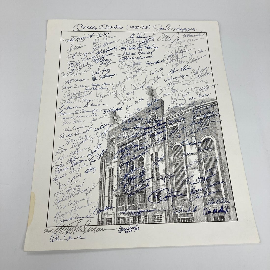 Mickey Mantle Joe DiMaggio Signed 16x20 Photo Limited Edition 127 Sigs PSA: Mickey Mantle Joe DiMaggio Signed 16x20 Photo Limited Edition 127 Sigs PSA Celebrate the legacy of the New York Yankees with this stunning 16x20-inch photograph featuring the autographs of 127 legenda