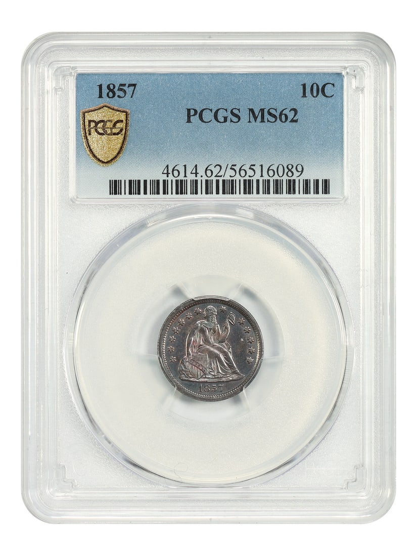 1857 Liberty Seated Dime 10C PCGS MS62 Philadelphia Mint (1 of 6)