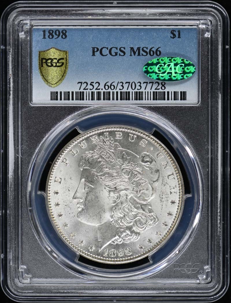 1898 Morgan Dollar Uncirculated PCGS MS66 with CAC Certification (1 of 2)