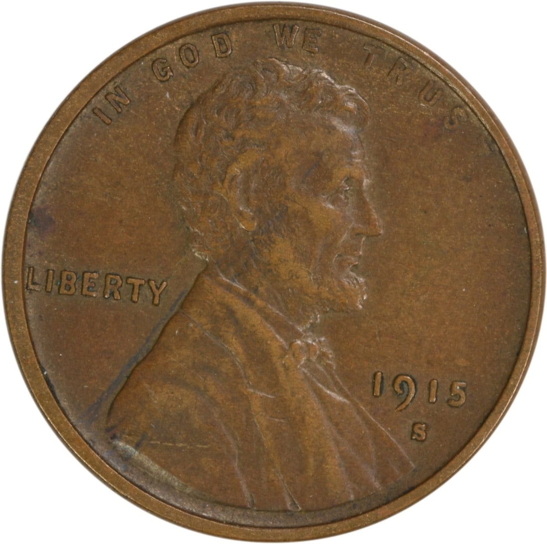 1915-S Lincoln Wheat Cent Choice EF Uncertified Copper Coin (1 of 2)