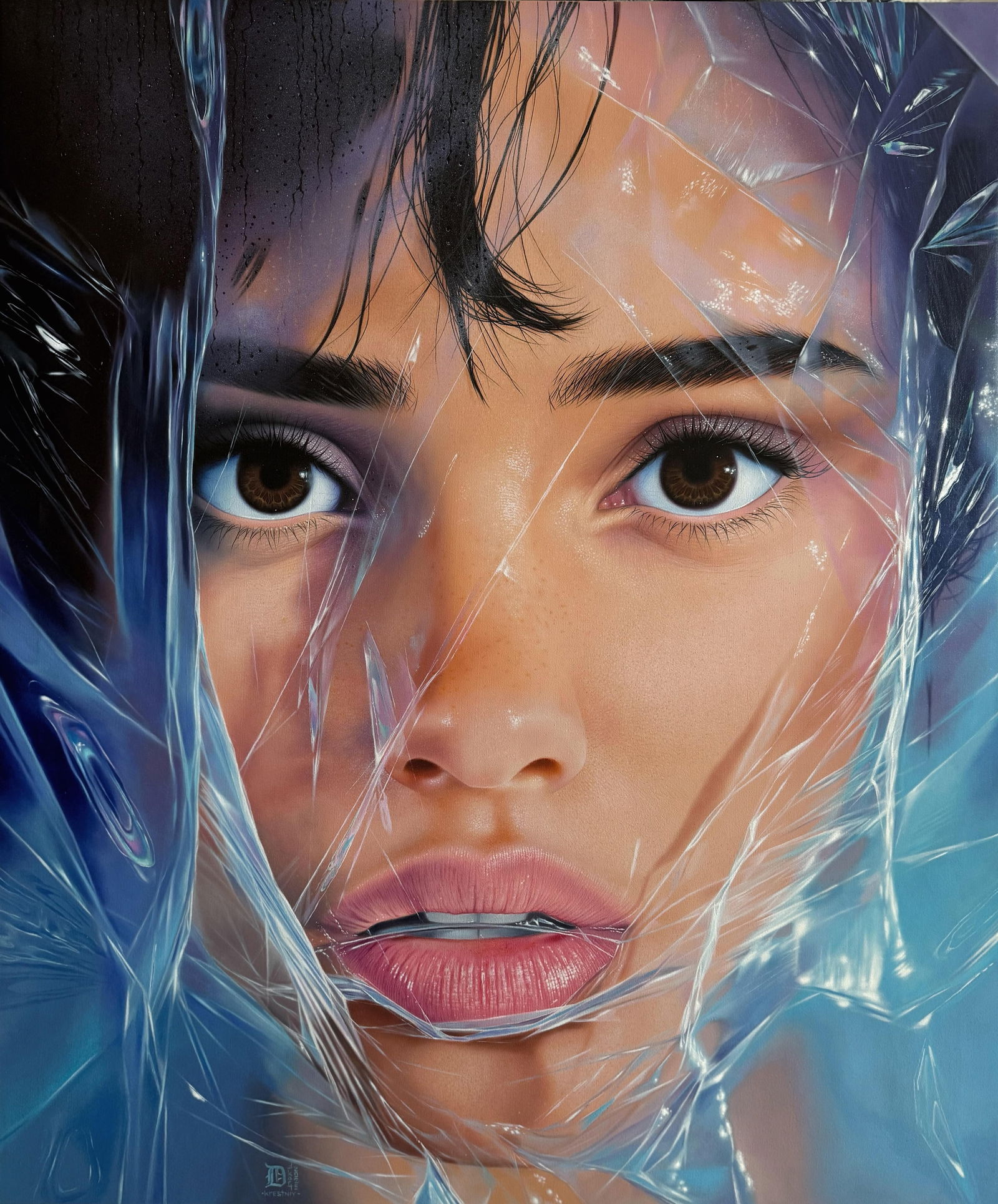 Portrait Oil on Canvas by Dmitriy Krestniy 47 x 39 Inches Beyond Reality #2: Portrait Oil on Canvas by Dmitriy Krestniy 47 x 39 Inches Beyond Reality #2 This is "Beyond Reality #2," an un-used portrait oil painting by Dmitriy Krestniy. Created in 2025, the artwork features a r