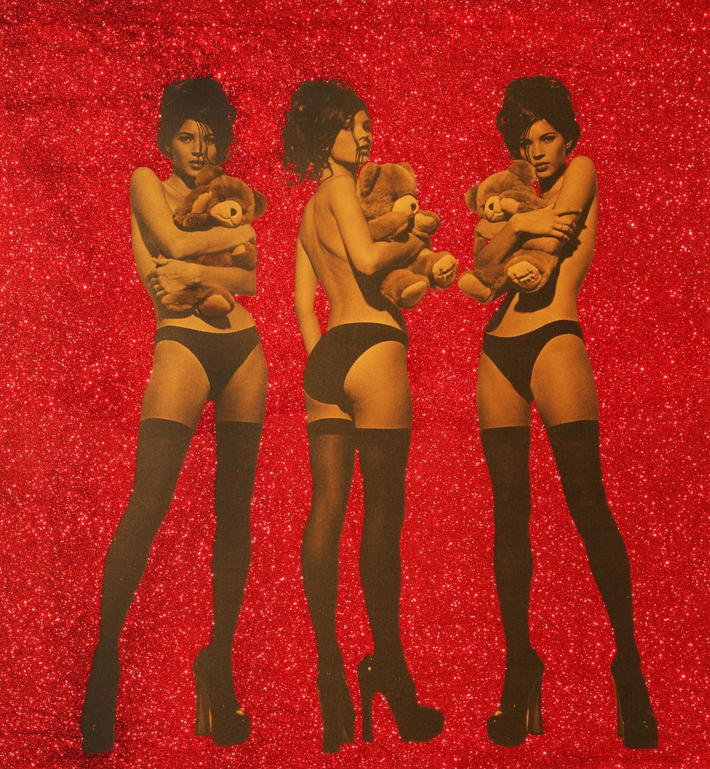 Kate Moss Nr. 8 Photography 1/1 by Kate Garner with Glitter: Kate Moss Nr. 8 Photography 1/1 by Kate Garner with Glitter "Kate Moss Nr. 8" is a striking photography piece created by Kate Garner in 2016. This unique artwork features a high-quality print on Hahne