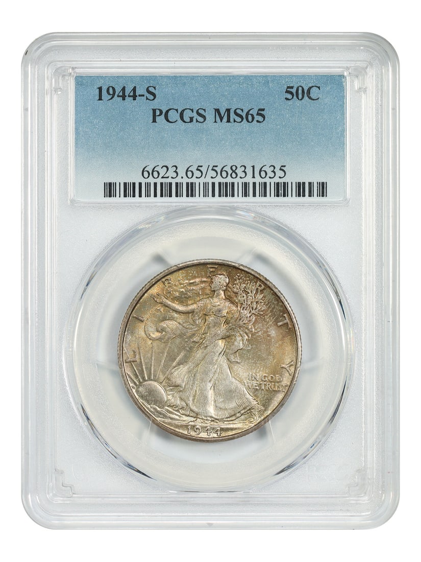 PCGS MS65 1944-S Walking Liberty Half Dollar 50 Cent Coin (1 of 4)