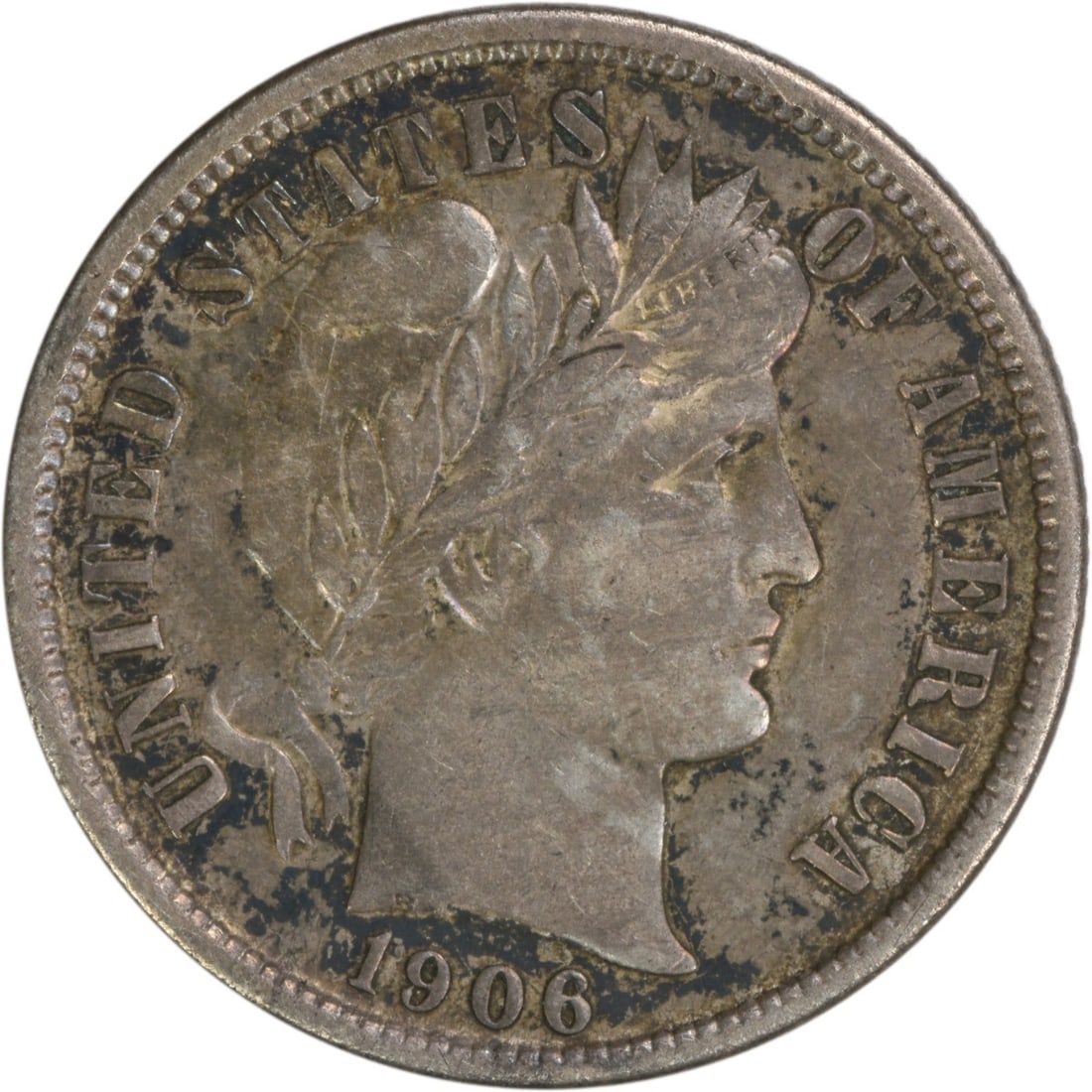 1906-O Barber Silver Dime 10C EF Uncertified New Orleans Coin (1 of 2)