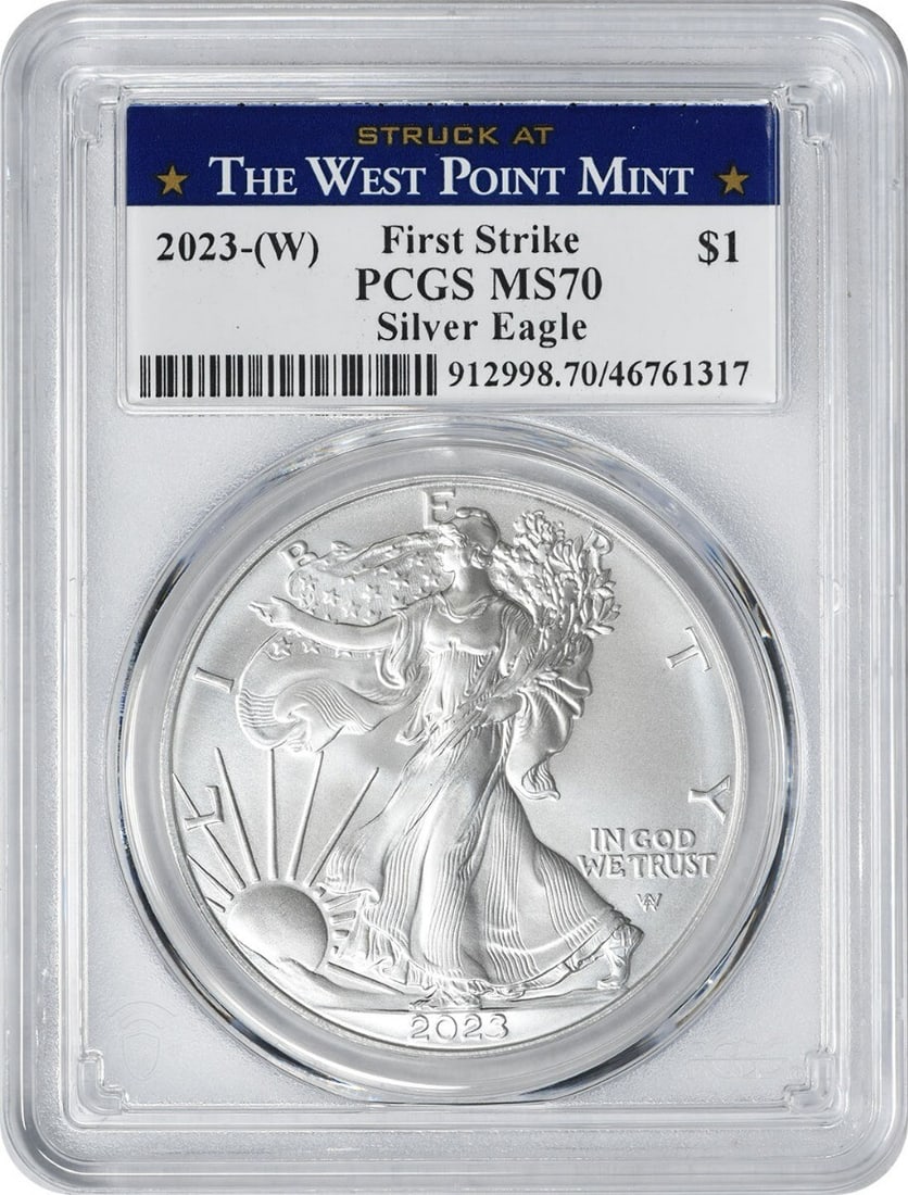 2023 American Silver Eagle MS70 PCGS West Point 1 oz Coin (1 of 2)