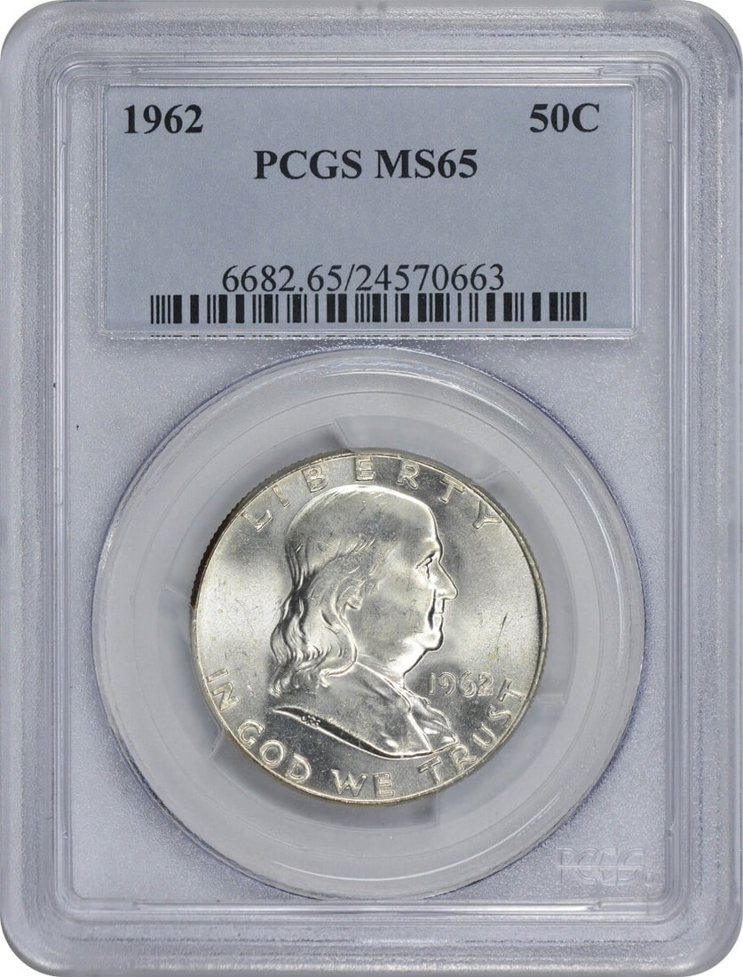 1962 Franklin Half Dollar MS65 Uncirculated 90% Silver PCGS Certified (1 of 2)