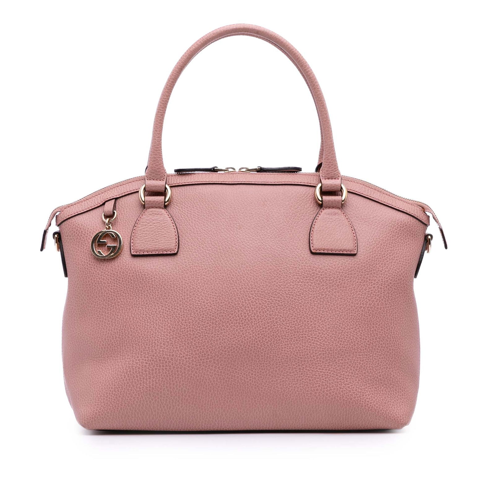 Gucci Medium Leather GG Charm Dome Satchel Pink Italy: Gucci Medium Leather GG Charm Dome Satchel Pink Italy This Gucci Medium Leather GG Charm Dome Satchel is a stylish and functional accessory crafted from high-quality leather. It features an eye-catchi