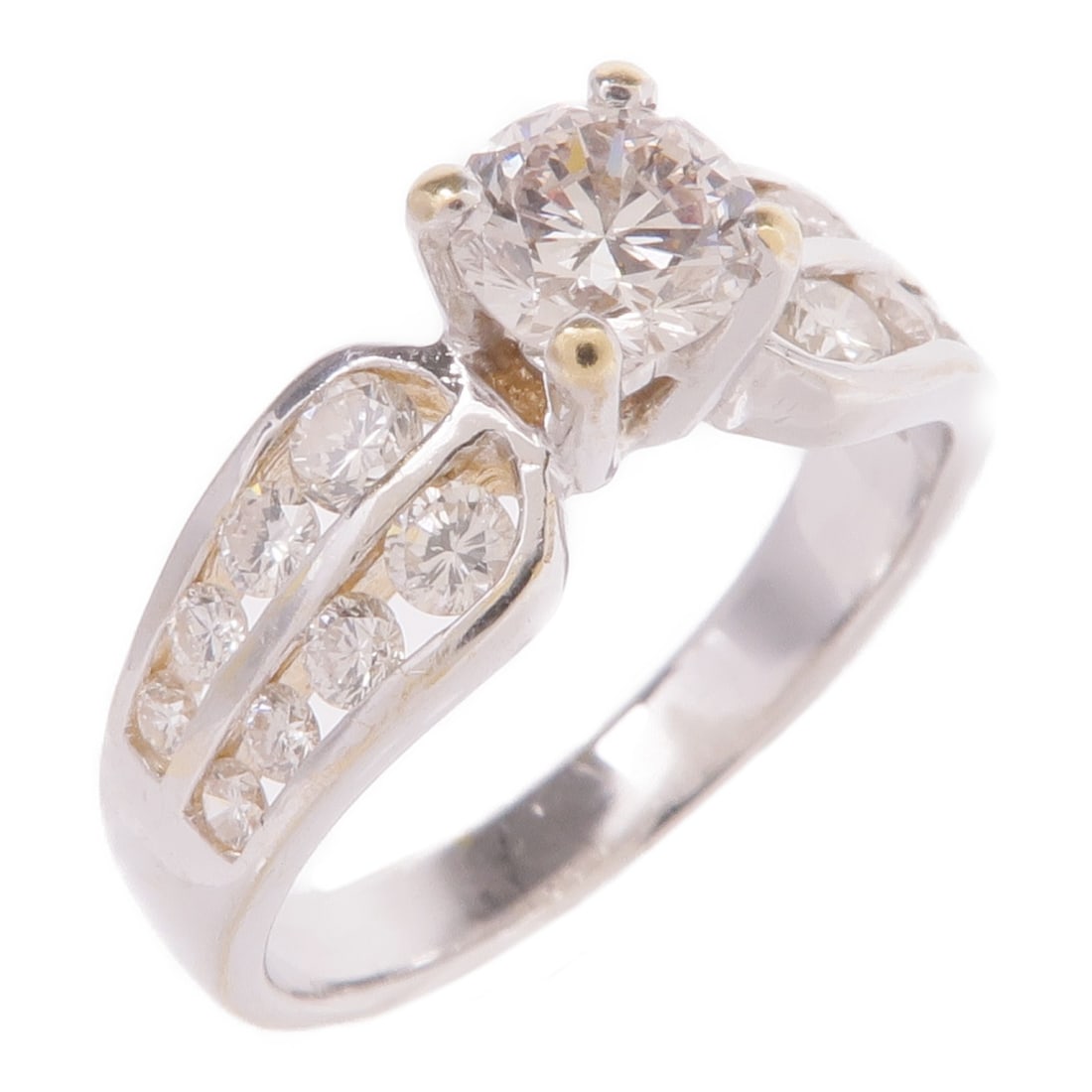 Diamond Ring 18K White Gold Jewelry Size 6 (1 of 9)