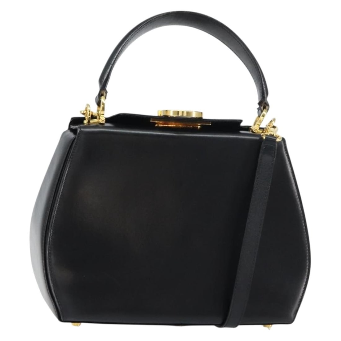 Salvatore Ferragamo Gancini Black Gold Leather Hand Bag Auth: Salvatore Ferragamo Gancini Black Gold Leather Hand Bag Auth This exquisite Salvatore Ferragamo Gancini Hand Bag combines luxury and practicality, featuring a sophisticated black leather exterior acce