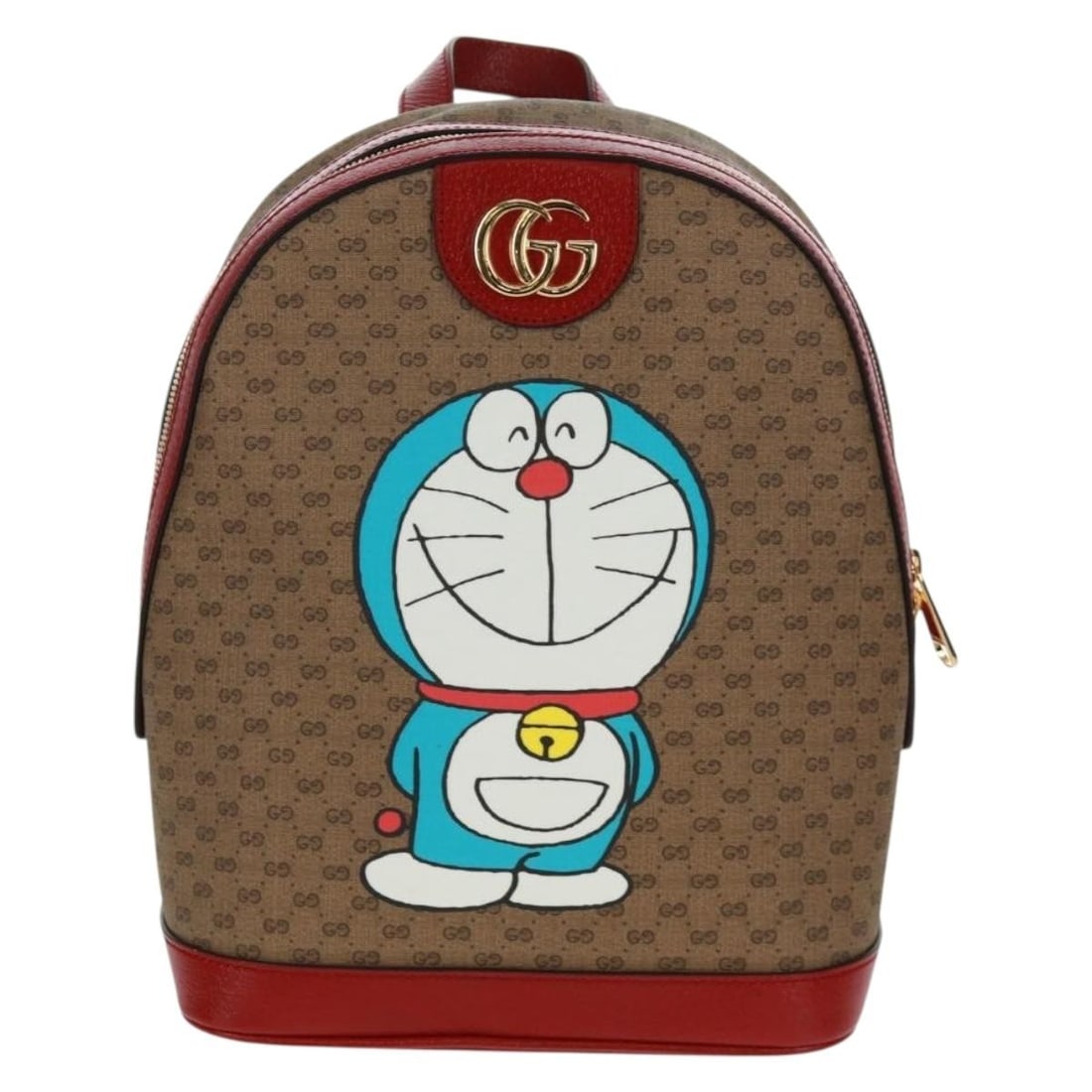 Mini Zip Backpack in Coated Canvas with Doraemon Print Gucci: Mini Zip Backpack in Coated Canvas with Doraemon Print Gucci This Gucci Doraemon Zip Backpack features a printed mini GG coated canvas in beige, designed for female use. It combines stylish design wit