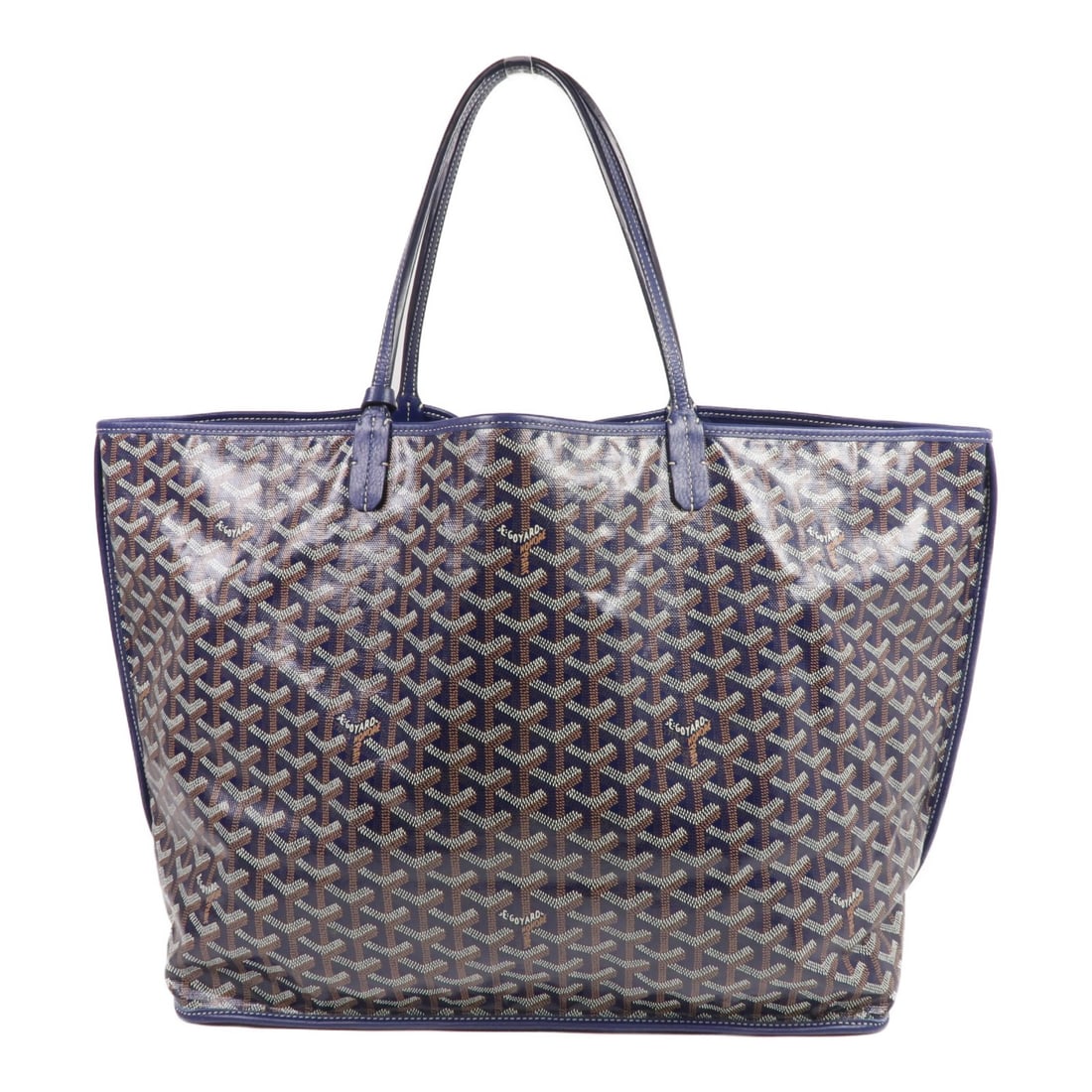 Goyard Anjou GM Blue Coated Canvas Tote Bag with Silver Hardware (1 of 18)