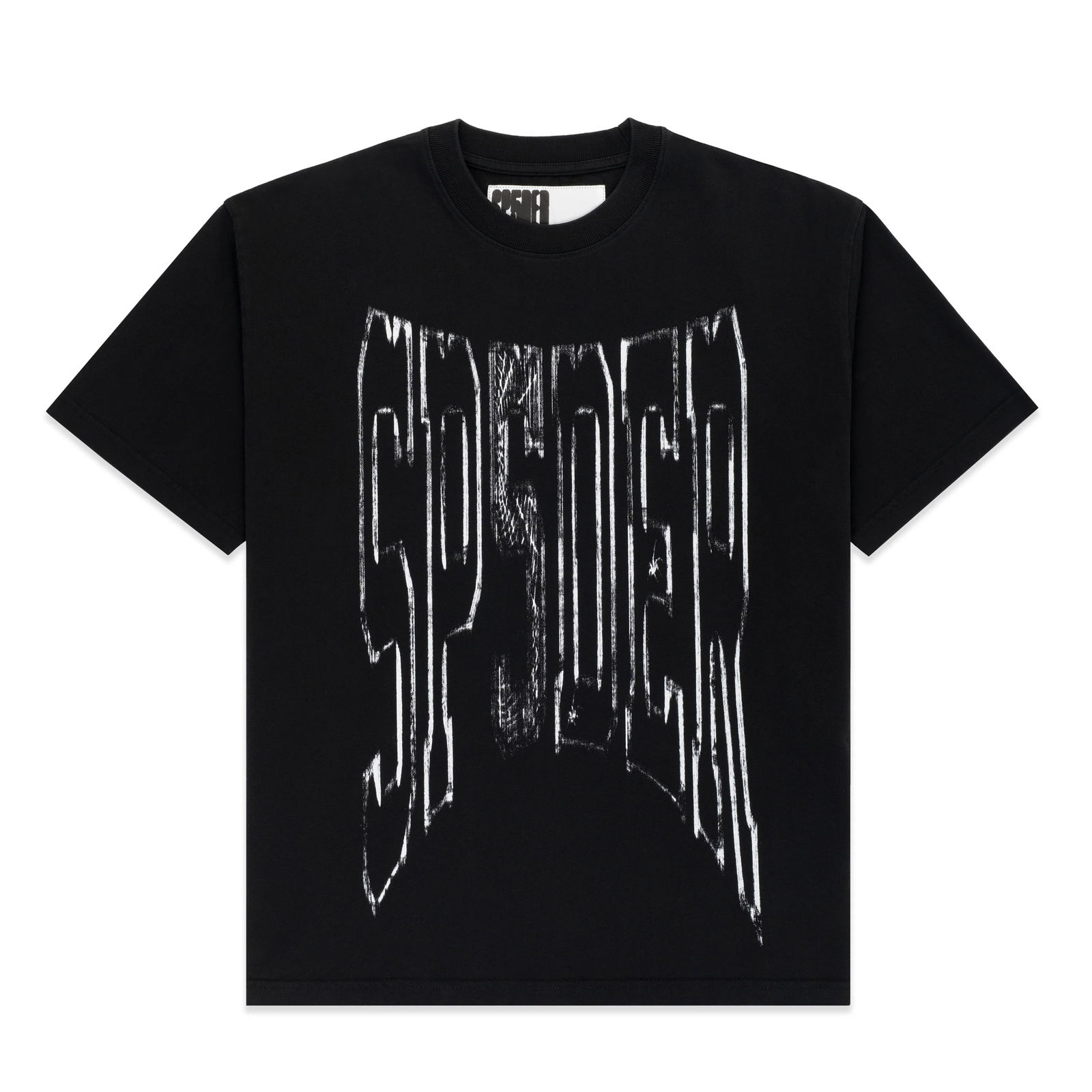 Black Sp5der Diffused Collegiate Graphic Cotton T-Shirt Extra Large: Black Sp5der Diffused Collegiate Graphic Cotton T-Shirt Extra Large The Sp5der Diffused Collegiate Black Tee is a short-sleeve t-shirt made from premium cotton. It features a collegiate-inspired graph