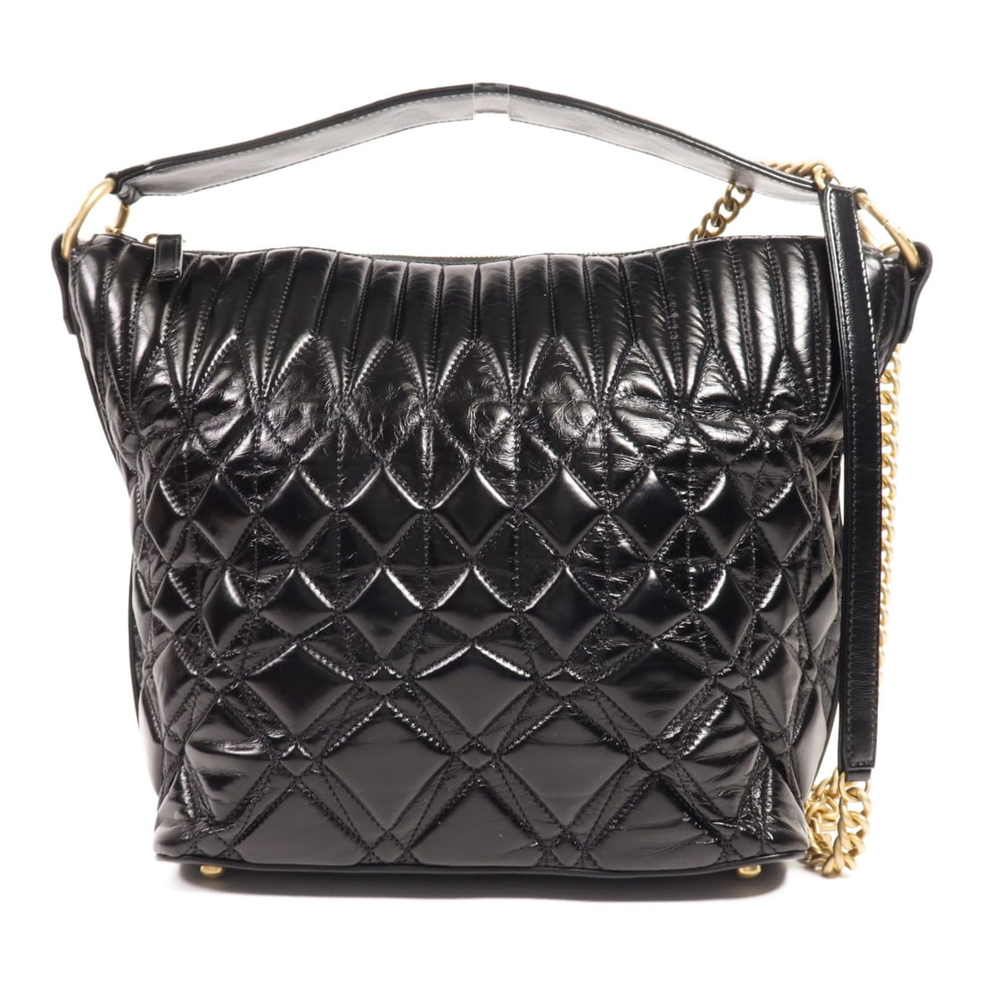 CHANEL Black Calfskin 2 Way Shoulder Bag with Gold Hardware (1 of 13)