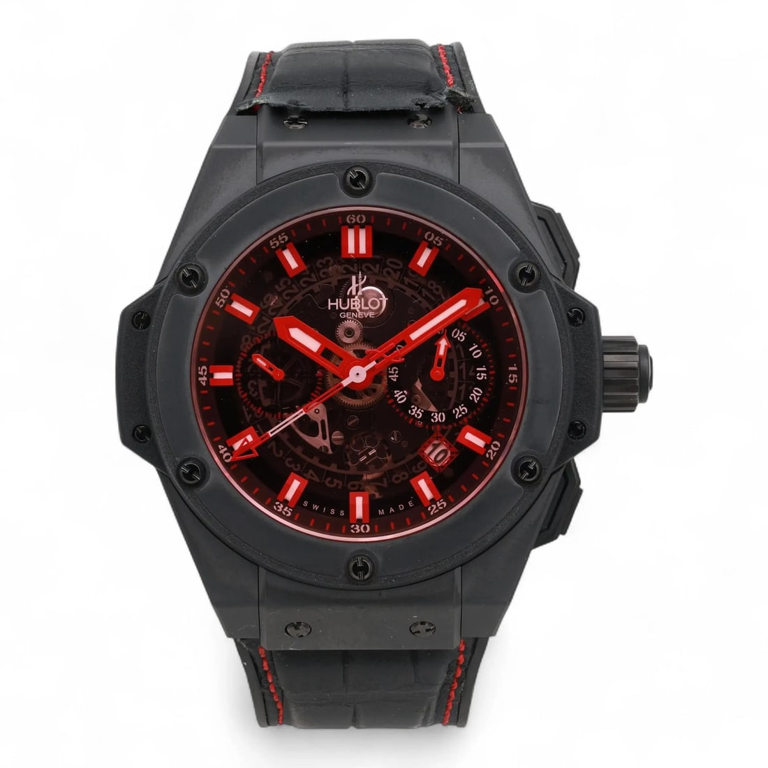 Men's Hublot King Power Big Bang Red Skeleton Dial Automatic Watch 701.CI.1123.GR (1 of 5)