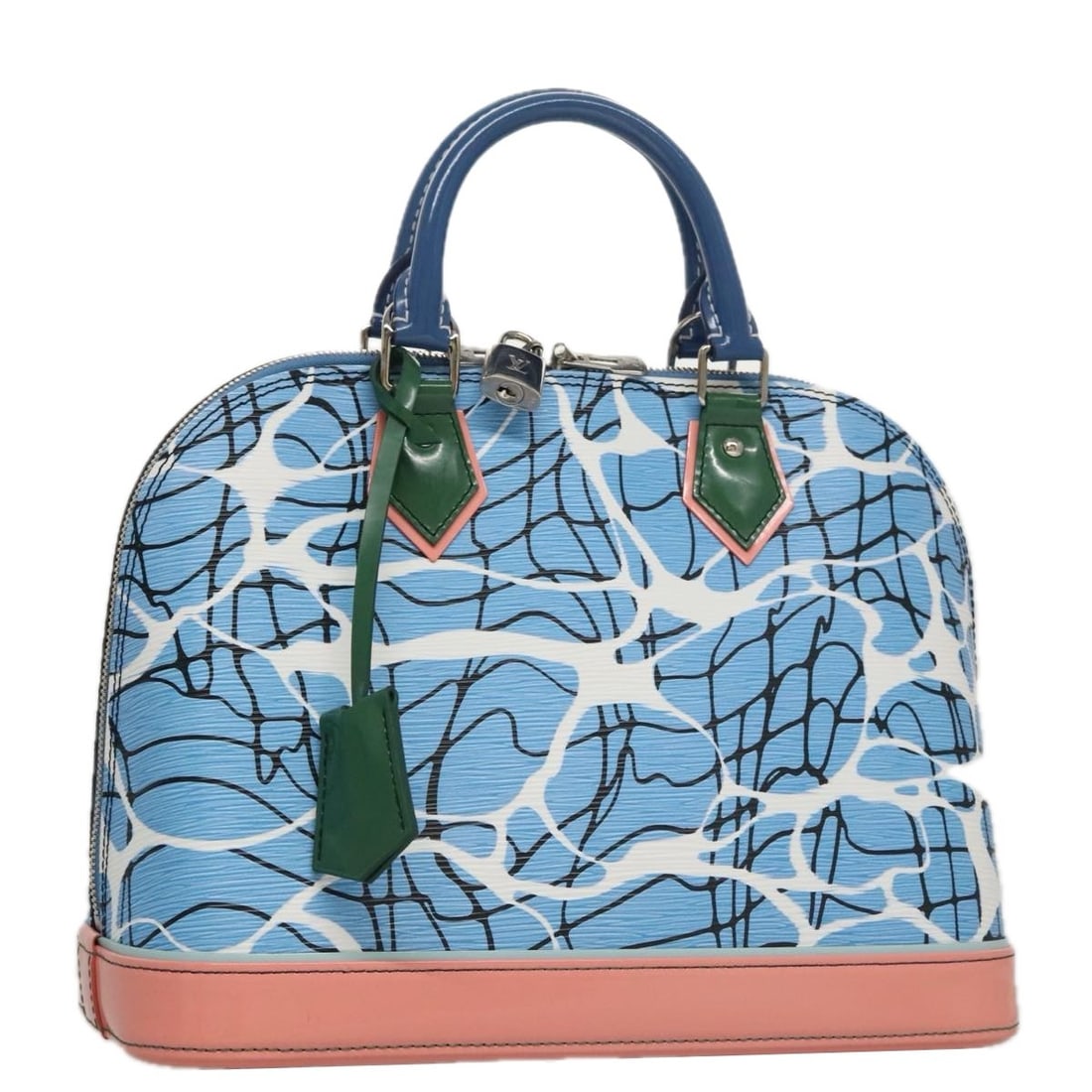 Limited Edition Louis Vuitton Alma PM Blue Epi Leather Bag: Limited Edition Louis Vuitton Alma PM Blue Epi Leather Bag This limited edition Louis Vuitton Alma handbag is crafted from Epi leather in blue and designed for women. It features a structured silhouet