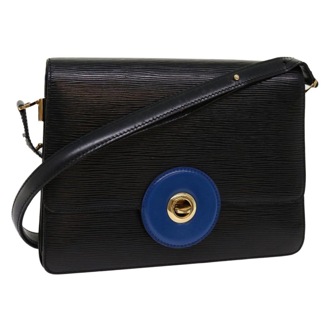 LOUIS VUITTON Epi Bicolor Shoulder Bag Black Blue M52415 Auth (1 of 18)