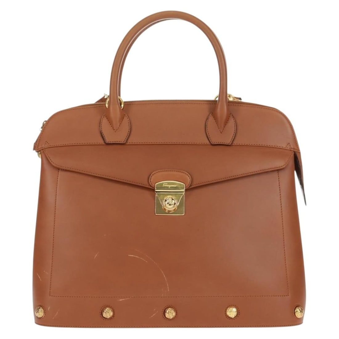 Brown Leather Shoulder Bag by Salvatore Ferragamo Vintage Italian Design (1 of 18)