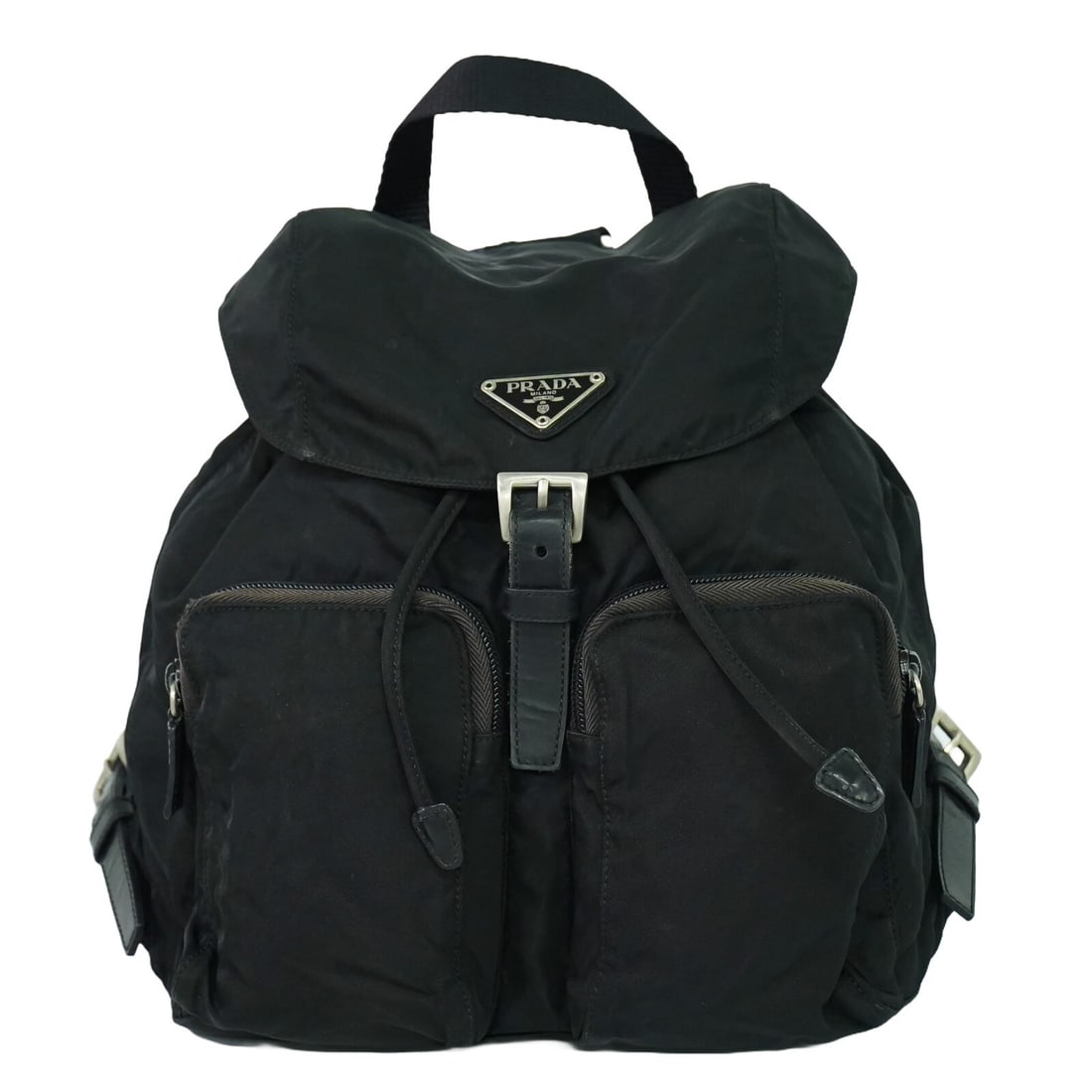 Black Nylon Backpack Prada Double Front Pocket Model (1 of 10)