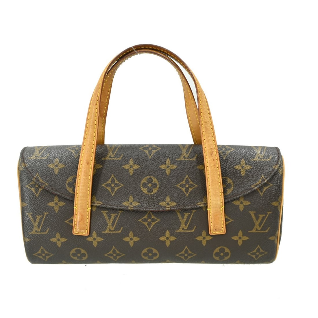 Louis Vuitton Sonatine Brown Canvas Handbag 29cm by 15cm by 6cm: Louis Vuitton Sonatine Brown Canvas Handbag 29cm by 15cm by 6cm This pre-owned Louis Vuitton Sonatine handbag features the classic monogram canvas in brown, designed for women. It retains an elegant a