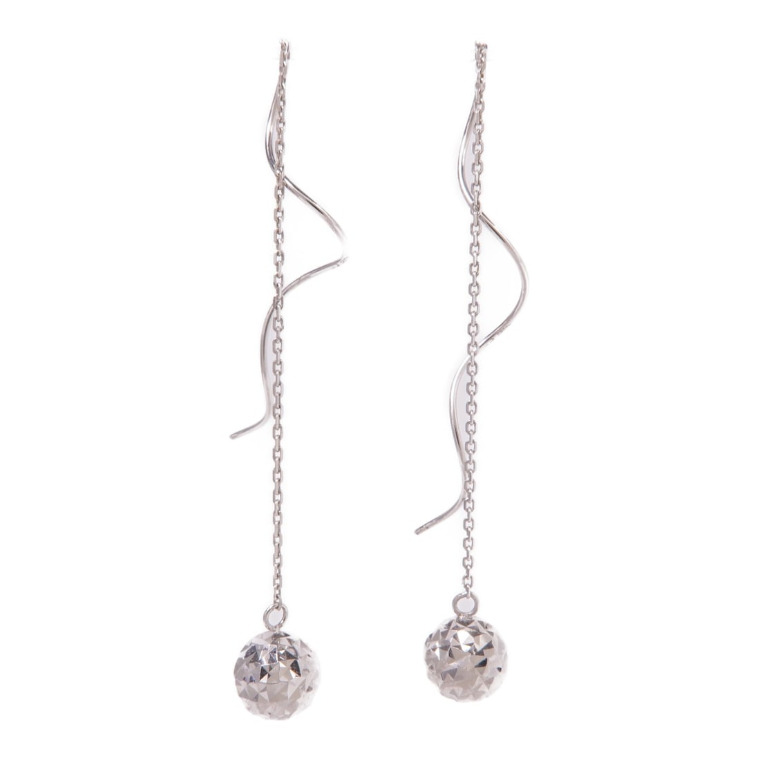 JEWELRY 14K White Gold Pierced Earrings Silver (1 of 7)