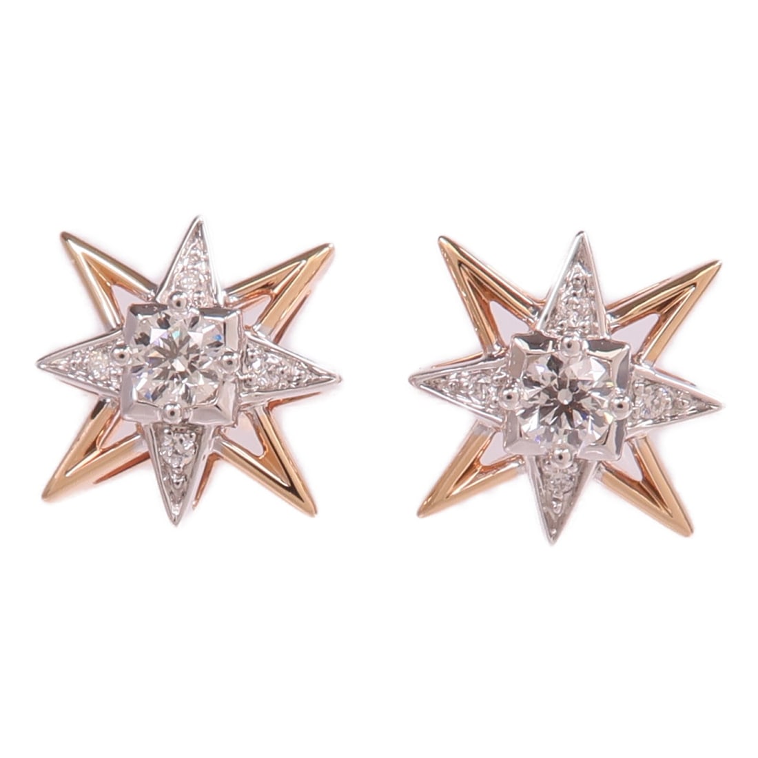 Diamond Pierced Earrings in 18K White Gold by JEWELRY: Diamond Pierced Earrings in 18K White Gold by JEWELRY These pierced earrings feature sparkling diamonds set in 18K white gold, offering a classic and elegant look. Crafted in Hong Kong, they are desig