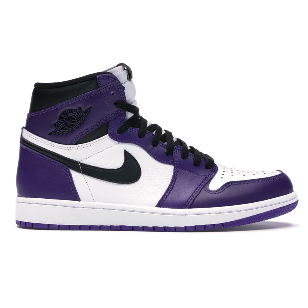 Jordan 1 High Top Sneakers Nike Court Purple White: Jordan 1 High Top Sneakers Nike Court Purple White The Nike Jordan 1 High Court Purple White sneakers feature a high-top design with a color combination of purple and white. These shoes are available