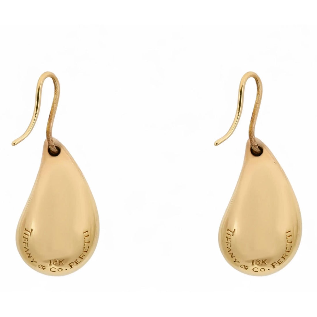 Tiffany & Co. Elsa Peretti 18K Yellow Gold Teardrop Earrings with Box: Tiffany & Co. Elsa Peretti 18K Yellow Gold Teardrop Earrings with Box Introducing the exquisite Tiffany & Co. Elsa Peretti Teardrop Earrings, a stunning addition to any jewelry collection. Crafted fro