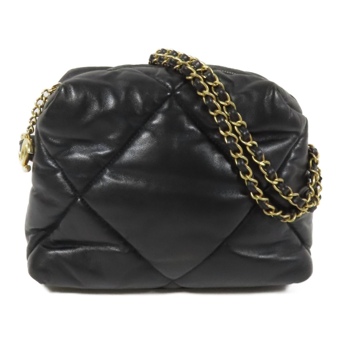 CHANEL Black Lambskin Leather Shoulder Bag with GHW: CHANEL Black Lambskin Leather Shoulder Bag with GHW Elevate your style with this stunning CHANEL shoulder bag, crafted from luxurious lambskin leather in a timeless black hue. This bag features a clas
