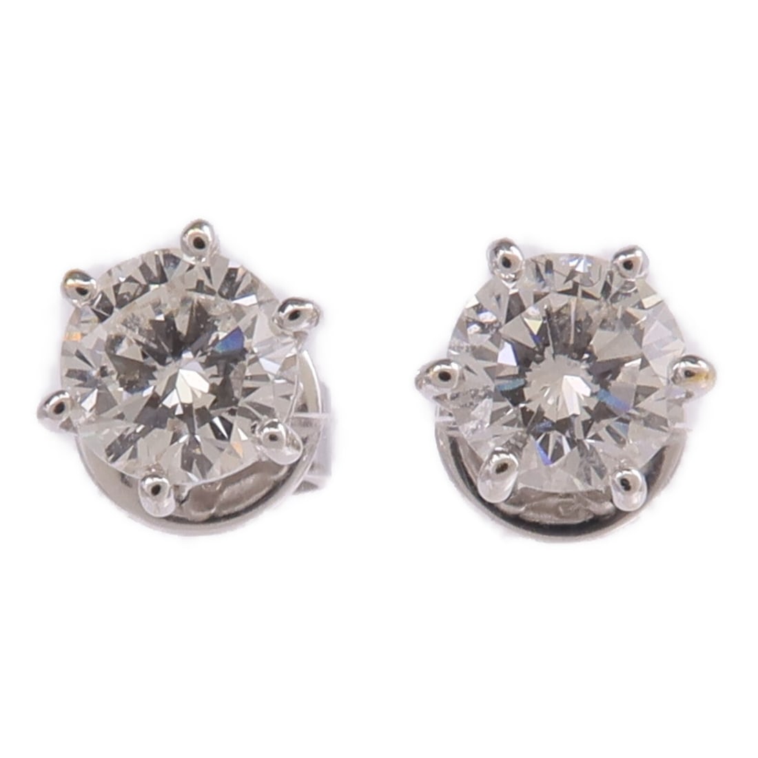 18K White Gold Pierced Earrings with Diamond Accents (1 of 7)