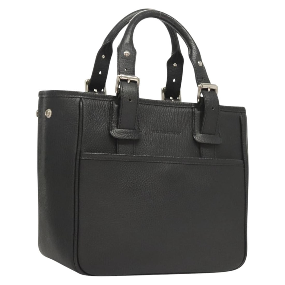 Black Leather Burberry Vintage Purse 26cm by 24cm by 14cm: Black Leather Burberry Vintage Purse 26cm by 24cm by 14cm This Burberry vintage handbag is crafted from black leather designed for female use. The bag features a classic silhouette with some signs of