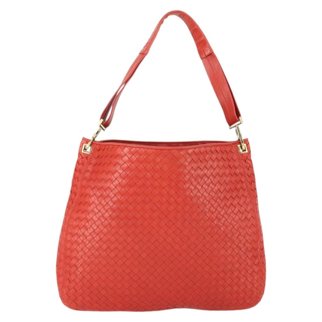 Intrecciato Leather Shoulder Bag in Red by Bottega Veneta (1 of 18)