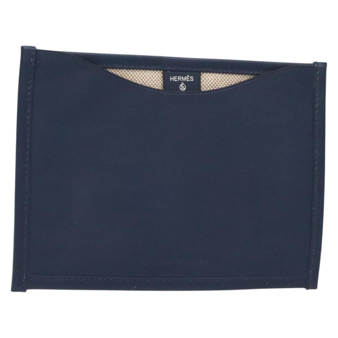HERMES Petit Ash Pouch Navy Leather Authentic (1 of 15)