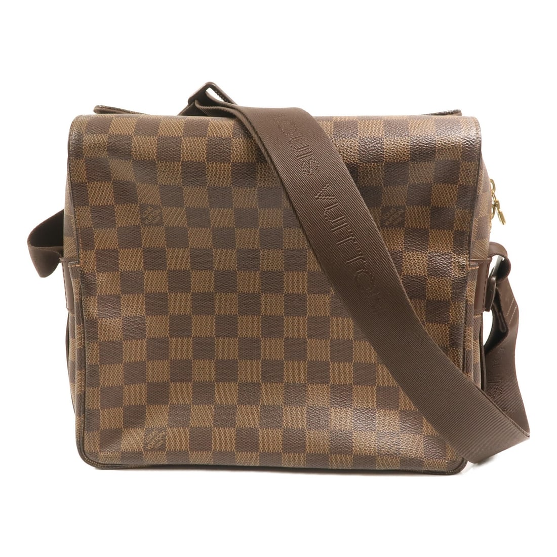 Louis Vuitton Damier Naviglio Brown Shoulder Bag N45255 PVC Canvas: Louis Vuitton Damier Naviglio Brown Shoulder Bag N45255 PVC Canvas This Louis Vuitton Naviglio shoulder messenger bag features brown Damier PVC coated canvas and is designed for versatile everyday use