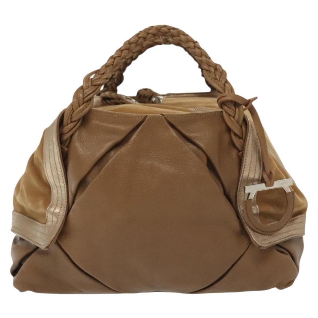 Brown Leather Salvatore Ferragamo Women's Vintage Handbag 25x19x17cm (1 of 18)