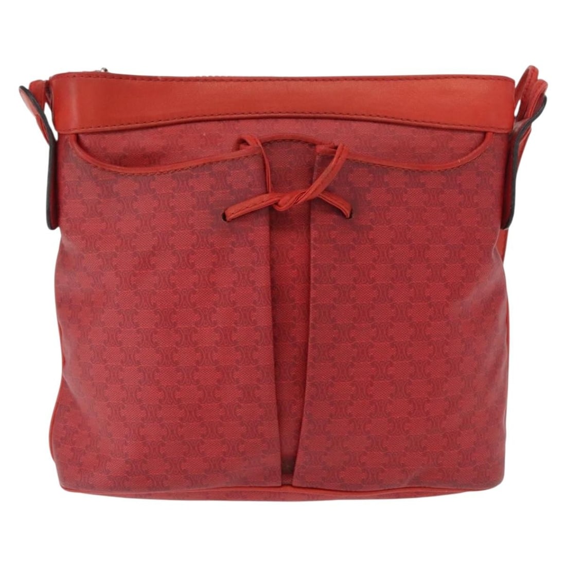 Celine Vintage Macadam Canvas Shoulder Bag in Red 22cm by 20cm by 6cm (1 of 18)