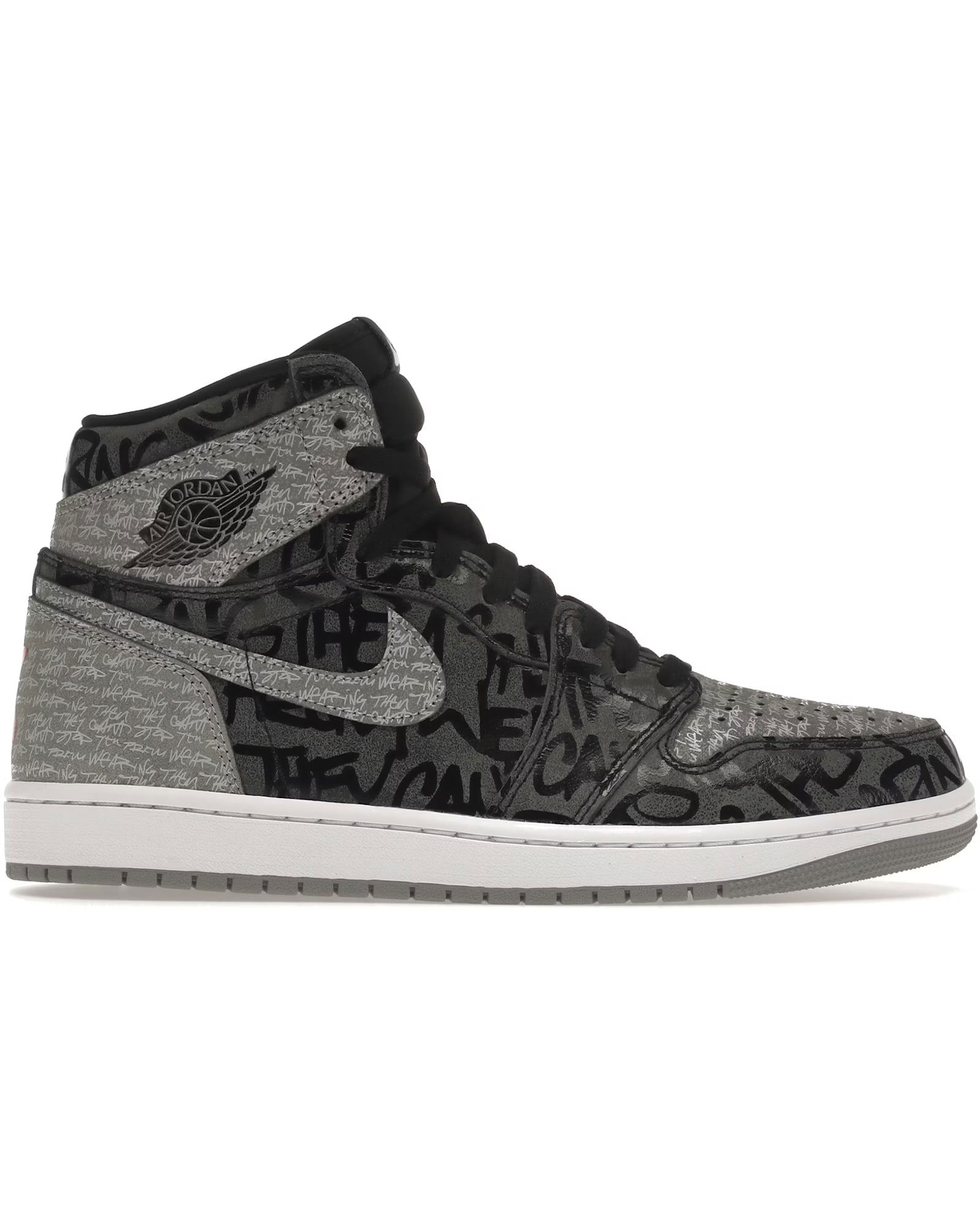 Air Jordan 1 High OG Rebellionaire Black and Grey Sneakers Size 9.5: Air Jordan 1 High OG Rebellionaire Black and Grey Sneakers Size 9.5 The Jordan 1 Retro High OG Rebellionaire features a black and grey color-blocked upper inspired by the original Air Jordan 1 Shadow.