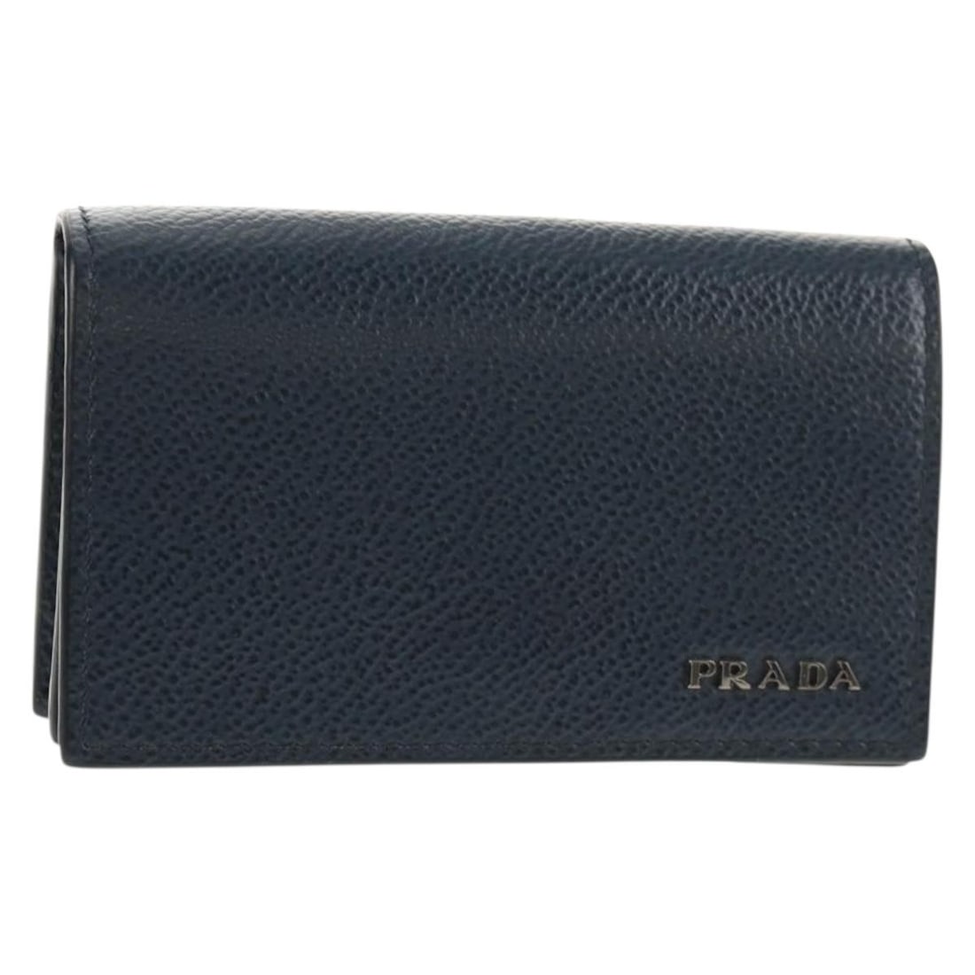 PRADA Navy Leather Card Case Authentic Italy AM9308V (1 of 18)