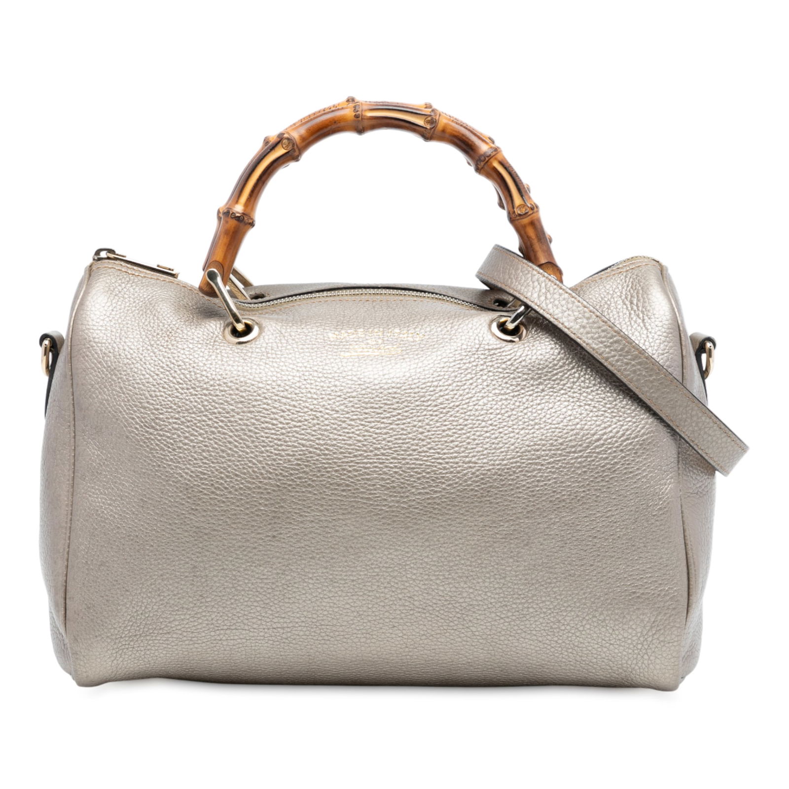 Gucci Bamboo Shopper Medium Leather Boston Satchel with Strap (1 of 7)