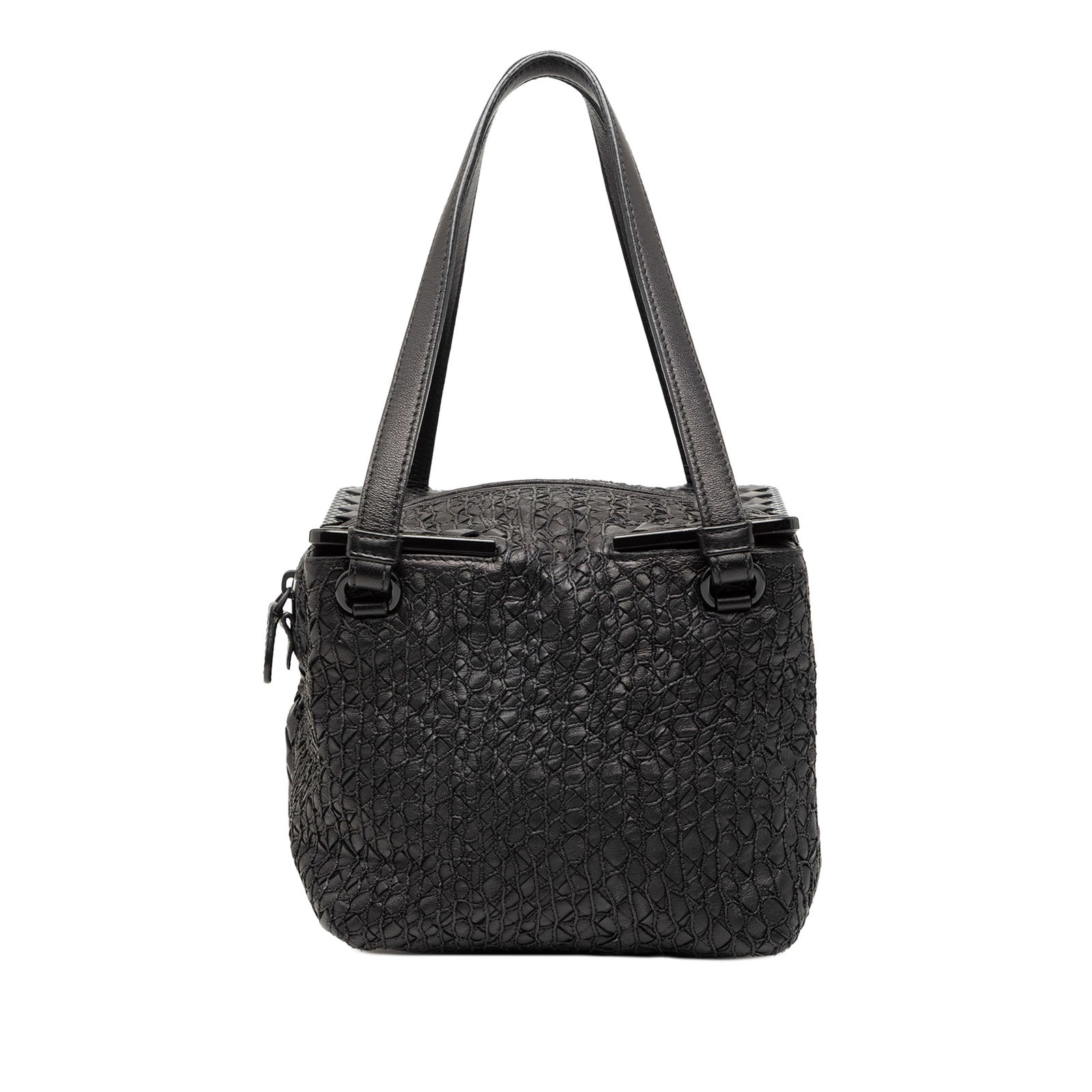 Bottega Veneta Black Nappa Leather Intrecciato Square Bag (1 of 7)