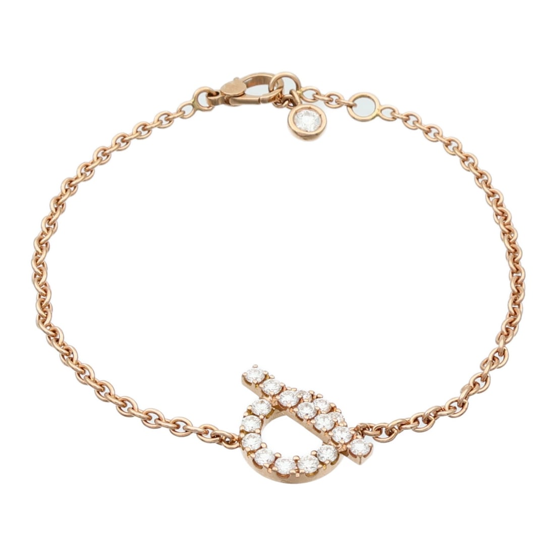 Hermes Finesse 18K Rose Gold Diamond Bracelet (1 of 10)