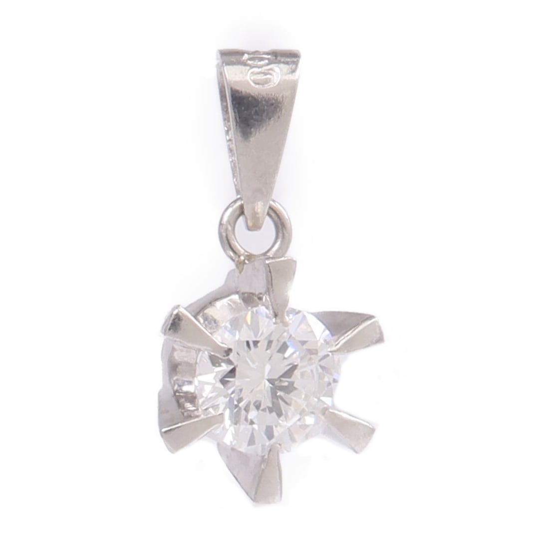 Pt900 platinum diamond pendant top jewelry (1 of 8)