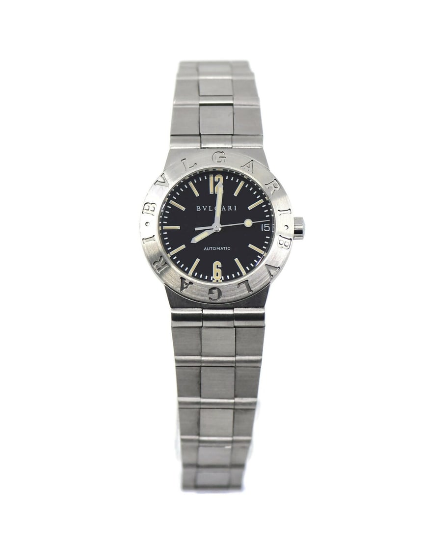 Bulgari Diagono LC29S Automatic Stainless Steel Watch Black Dial: Bulgari Diagono LC29S Automatic Stainless Steel Watch Black Dial Discover the elegance of the Bulgari Diagono Stainless Steel Watch. This sophisticated wristwatch features a sleek mechanical (automati